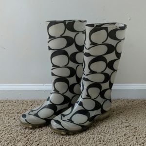 Coach rubber rain boots